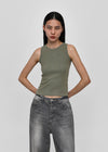 [B-BASIC] Round Neck Ribbed Sleeveless Long Ver.