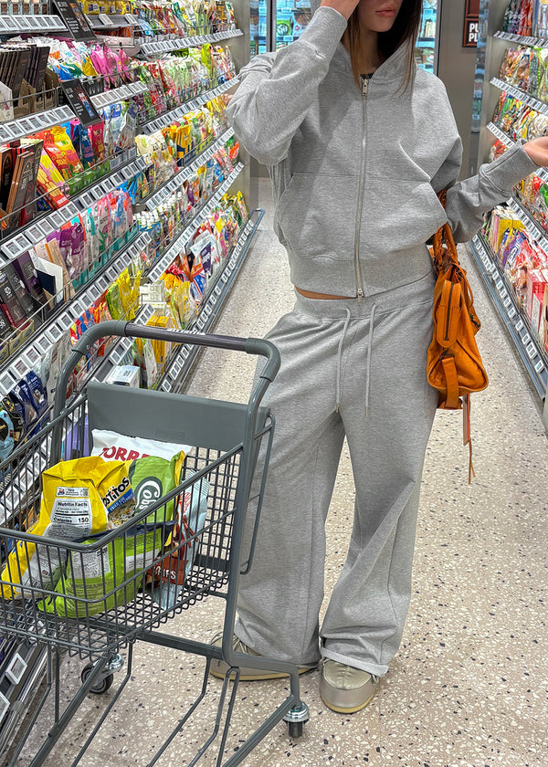 [B-BASIC] Mid-Sweat Cut-Out Wide Pants