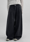 Pcom Pintuck Wide Cotton Pants