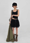 Safen Punched Cancan Mini Skirt Pants