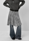 Ringda Layered Punching Knit Midi Skirt