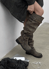 Fillet vintage buckle long boots