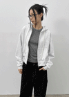 Rompino Semi-crop Hooded Zip-up