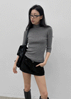 Pounon 3/4 length high neck knit
