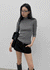Pounon 3/4 length high neck knit