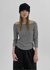 Trac Stripe Off Shoulder 3/4 Sleeve T-shirt