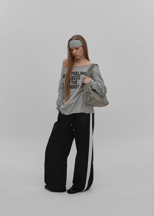 [MADE] Ritz Boot-Ausschnitt Bedrucktes Langarmshirt