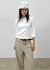 Riming Diagonal Slit 3/4 Sleeve Tee