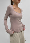 [MADE] Tefrin Square Neck Long Sleeve T-Shirt