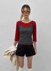 Blunt U-neck 3/4 sleeves