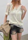 Laban See-through Summer Knit Rolled-up Sleeveless Tee