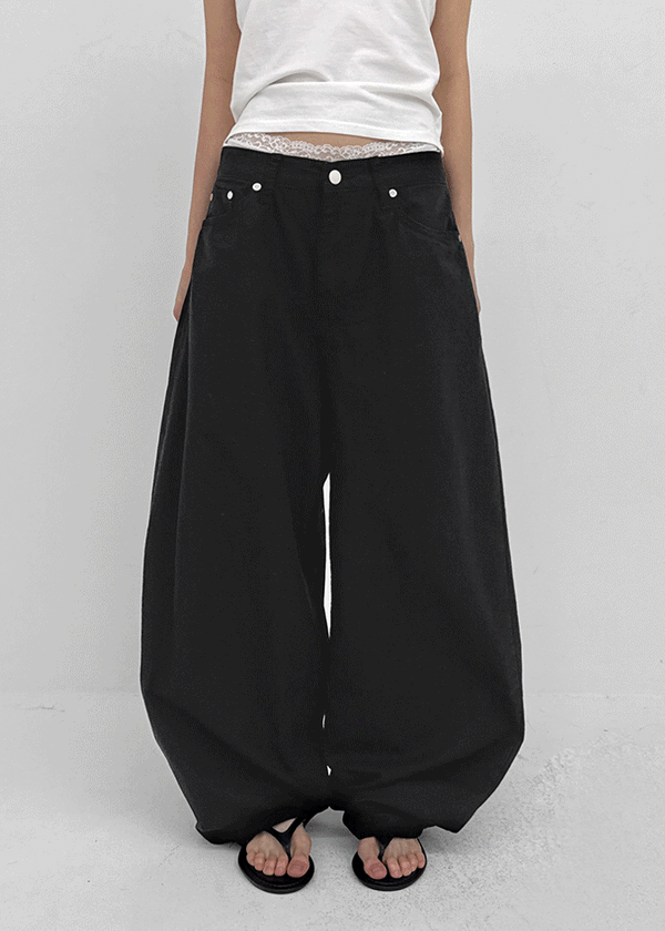 Shankum Back-point Wide Cotton Pants