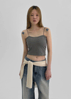 Judeal Crop Strap Sleeveless (Built-in Cap)