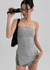 Riching Shirred Slit Tube Top (Built-in Cap)