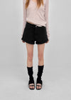 Nicket Roll-up Cotton Shorts (Belt Set)