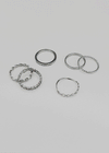 Somte 8-piece silver ring set