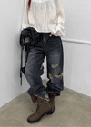 Kent Damaged Loose Fit Denim Pants
