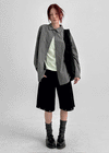 Noir Cotton Studded Bermuda Shorts