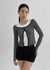 Sedit Stripe U-neck Crop Cardigan