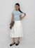Romsha Snap Button Pintuck Midi Skirt