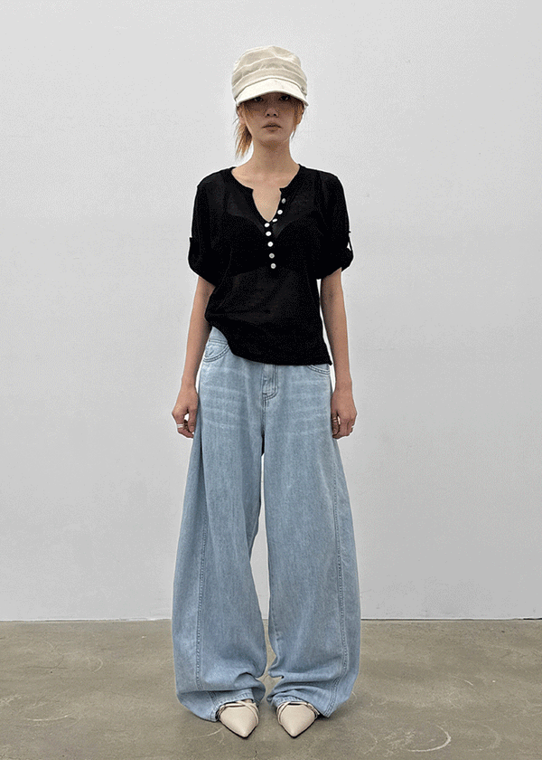 Chuking Summer Wide Denim Pants