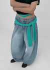 Colking Folding Wide Denim Pants