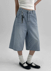 Robka Stripe Bermuda Denim Pants
