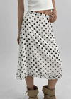 Mine Chiffon Frill Dot Midi Skirt
