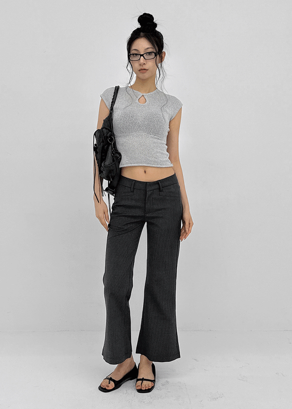 Quartz Striped Cropped Capri Pants