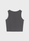 [B-BASIC] Camiseta sin mangas de cuello redondo acanalada corta.
