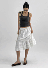 Juviner Banding Frill Midi Skirt
