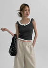 Millard Semi-Crop Button Sleeveless