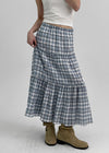 Doomki Summer Check Long Skirt
