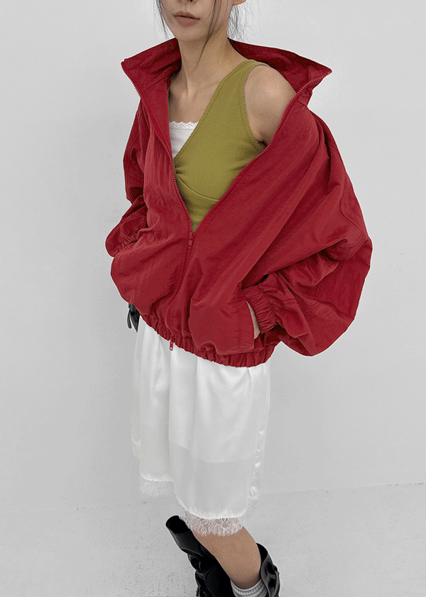 Zicron High-neck Nylon Windbreaker Jumper