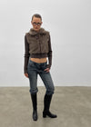 [MADE] Port Fur Collar Knit Zip-up