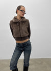 [MADE] Port Fur Collar Knit Zip-up