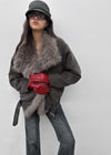 [MADE] Muer High-Neck Fur Padded Shearling Jacket