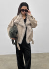 [MADE] Muer High-Neck Fur Padded Shearling Jacket