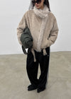 [MADE] Muer High-Neck Fur Padded Shearling Jacket