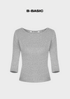 [B-BASIC] เสื้อยืดคอเรือมาตรฐานแขน 7/8 ขนาด 2