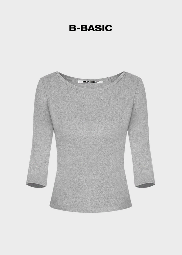 [B-BASIC] เสื้อยืดคอเรือมาตรฐานแขน 7/8 ขนาด 2