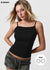 [B-BASIC] Basic Cotton Spandex Strap Square Neck Sleeveless (Built-in Cups) (2 SIZE)