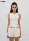 [B-BASIC] Basic Ribbed Round Mango Sleeveless Top (2SIZE)