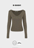 [B-BASIC] Soft Cotton V-Neck Long Sleeve T-Shirt (2SIZE)