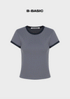 [B-BASIC] Camiseta de manga corta estándar Ringer (2TAMAÑOS)