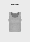 [B-BASIC] Cropa sin mangas U-cuello estándar (2TAMAÑOS)