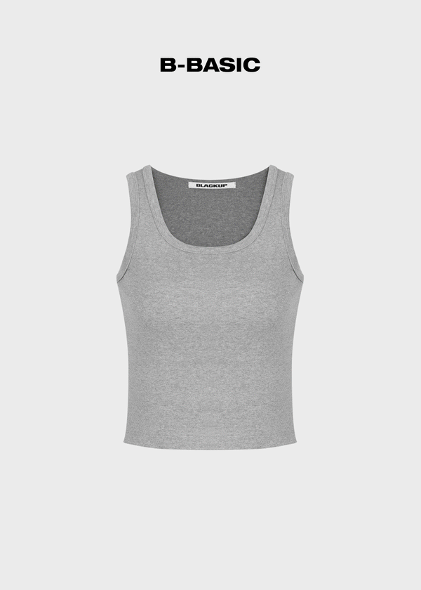 [B-BASIC] Cropa sin mangas U-cuello estándar (2TAMAÑOS)