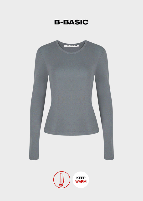 [B-BASIC] Standard Brushed Round Long Sleeve T-Shirt (2SIZE)