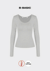 [B-BASIC] Soft Fleece U-neck Long-sleeved T-shirt (2SIZE)