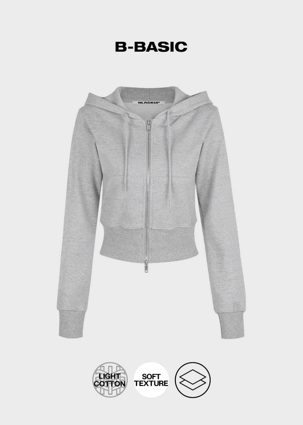 [B-BASIC] Light Sweat Slim Hooded Zip-Up